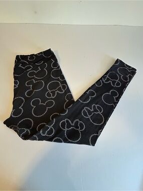 Disney LuLaRoe Black Leggings with White Dotted Mickey Outline
